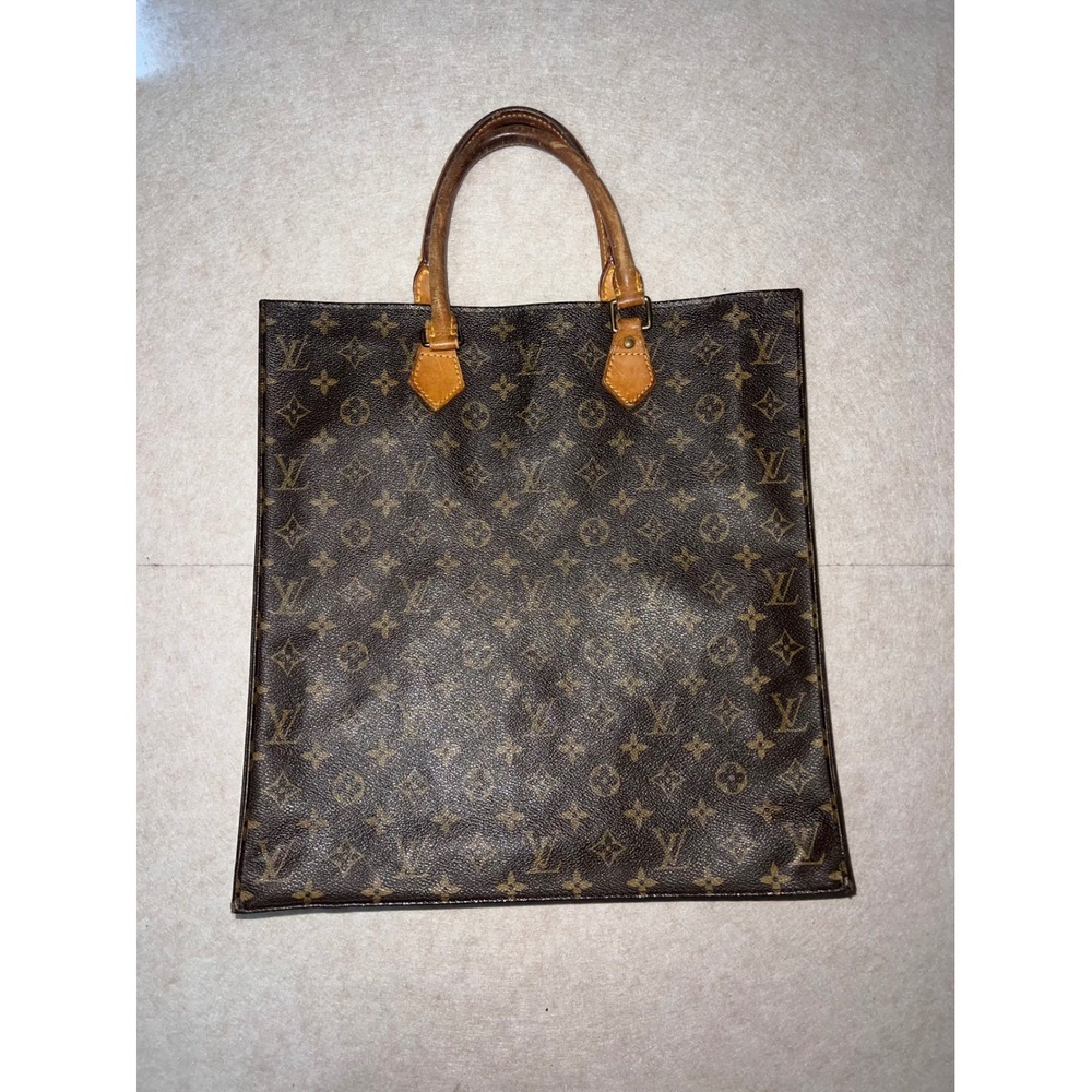 Louis Vuitton Sac Plat Monogram Canvas Tote Bag Brown MI0074 Vintage Shopper - Picture 4 of 10